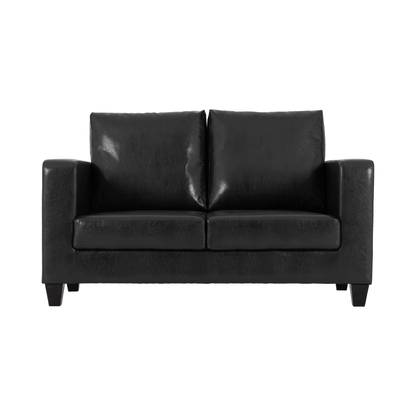 Tempo Two Seater Sofa - Black Faux Leather