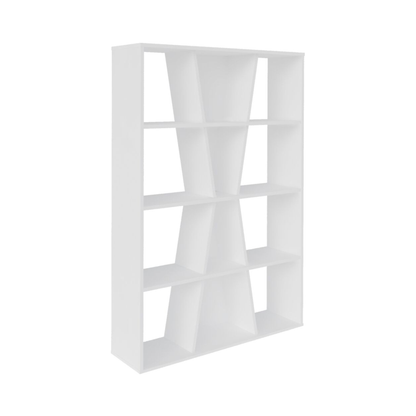 Naples Medium Bookcase – White Modern Storage Shelving Unit