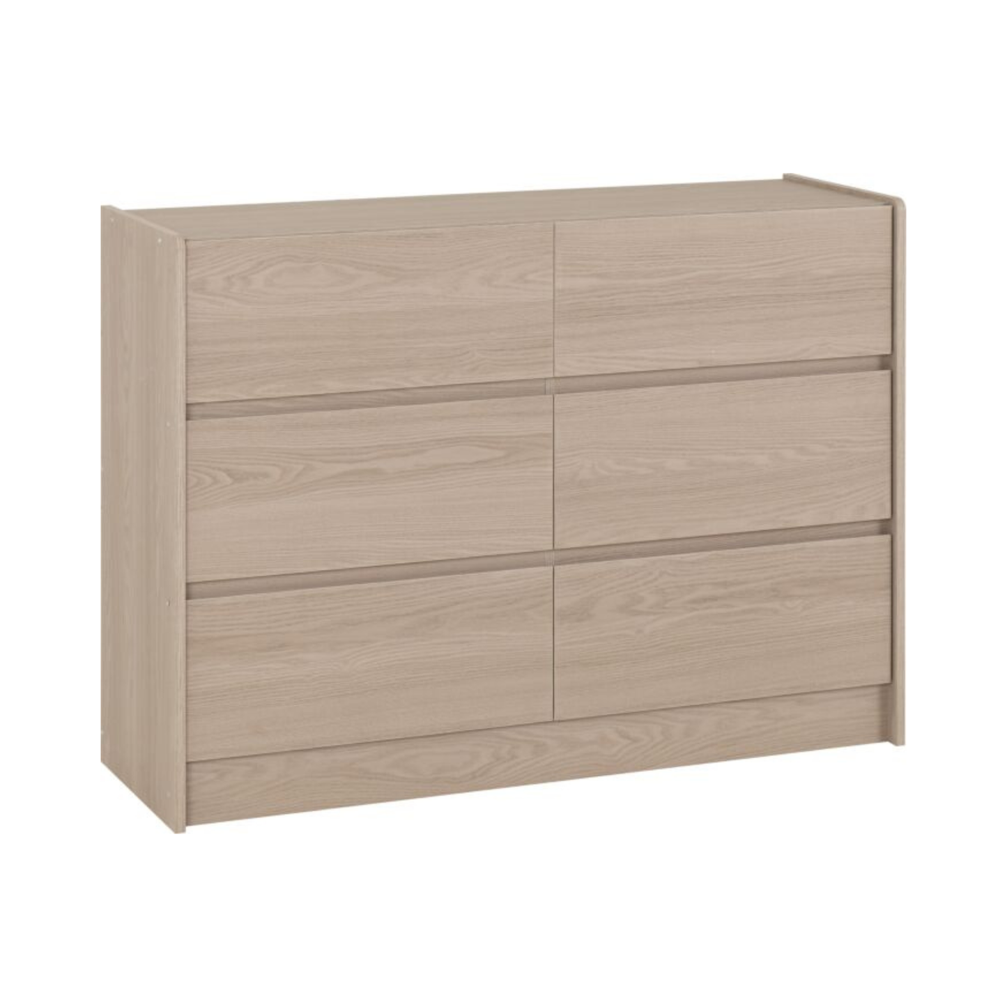 Paris 6 Drawer Chest - Smoked Ash Effect