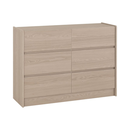 Paris 6 Drawer Chest - Smoked Ash Effect