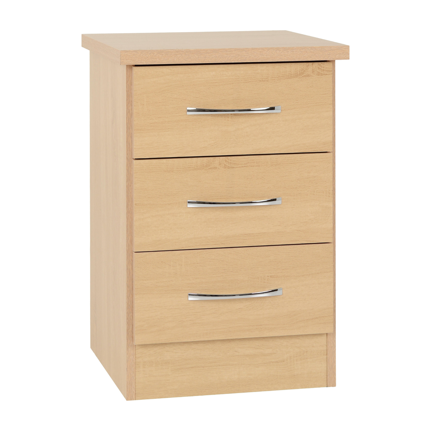 Nevada 3 Drawer Bedside – Sonoma Oak Effect Storage