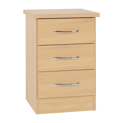 Nevada 3 Drawer Bedside – Sonoma Oak Effect Storage