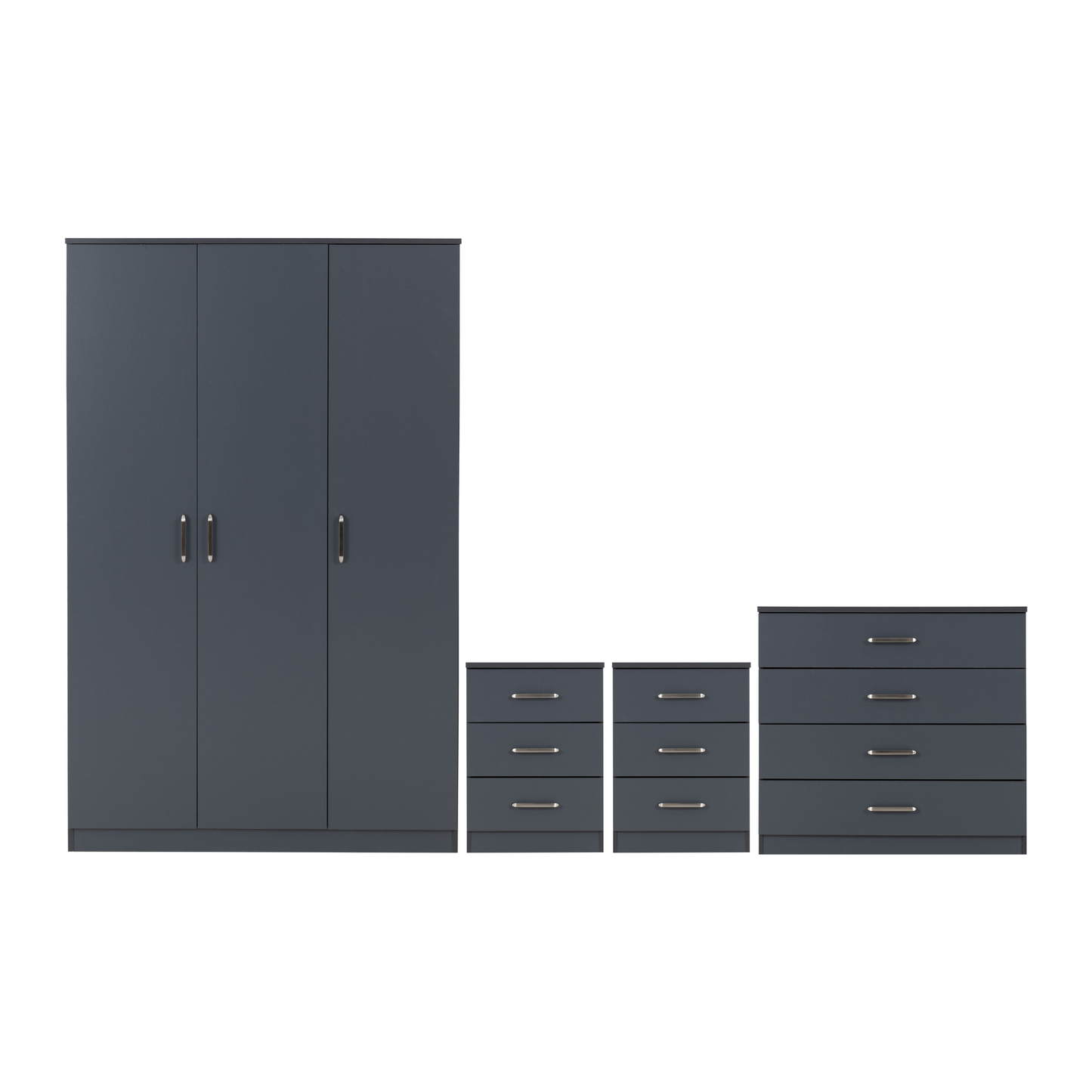Dakota 3 Door Wardrobe Bedroom Set - Dark Grey