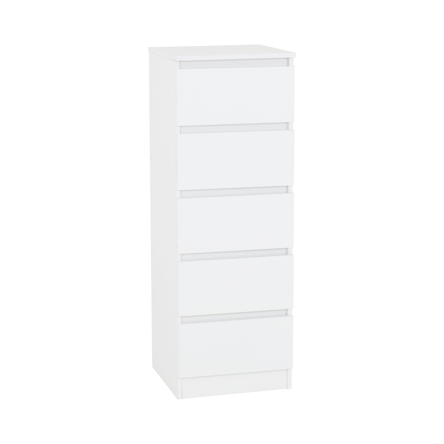 Malvern 5 Drawer Narrow Chest - White