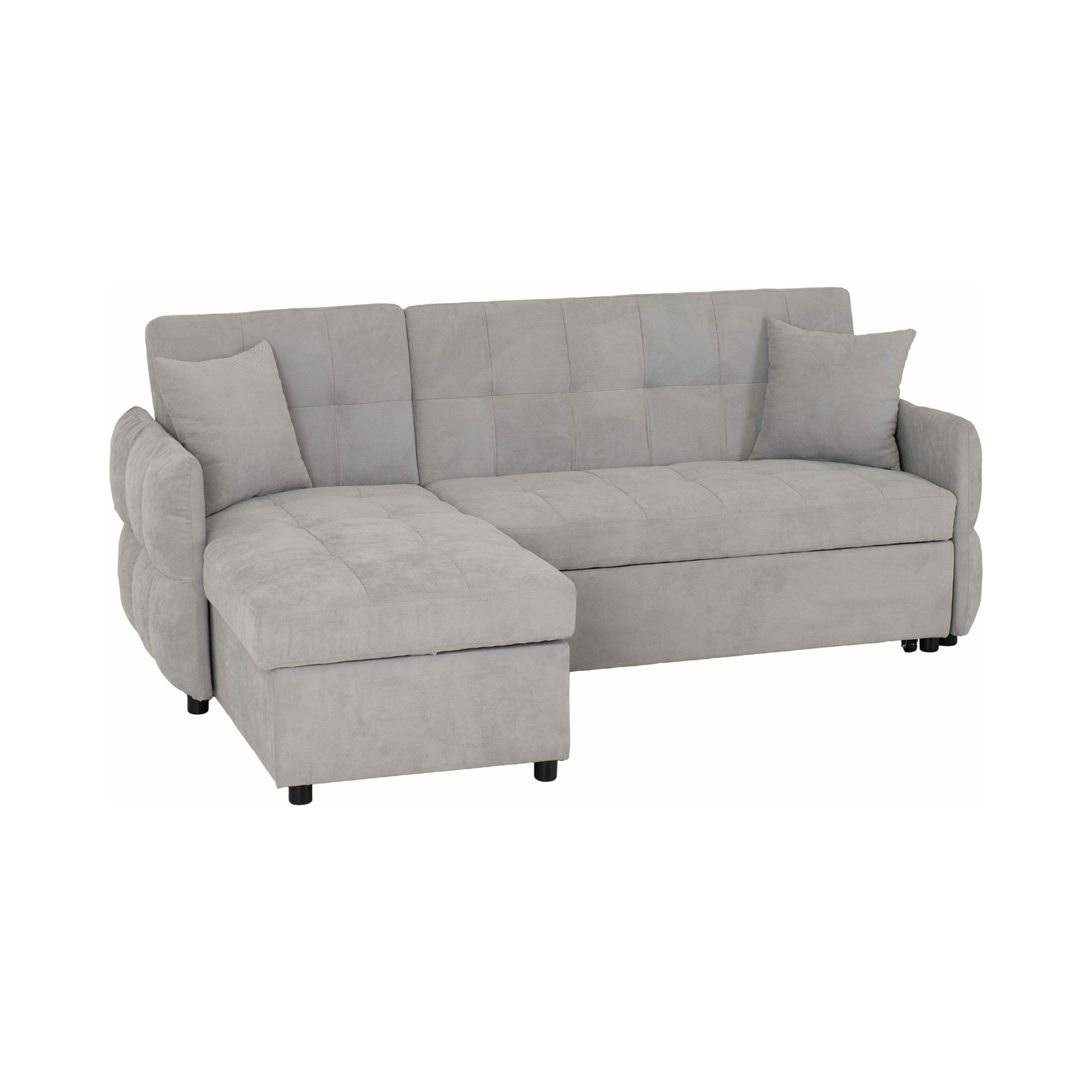 Chelsea Corner Sofa Bed - Silver Grey Fabric