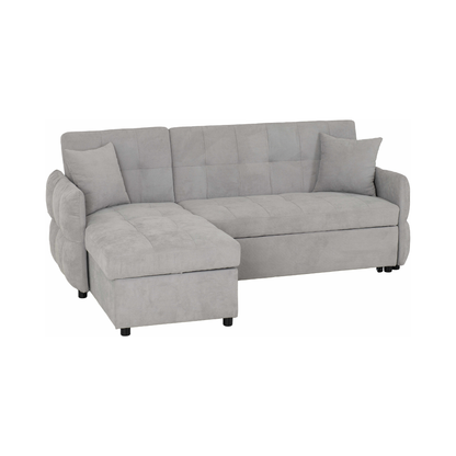 Chelsea Corner Sofa Bed - Silver Grey Fabric