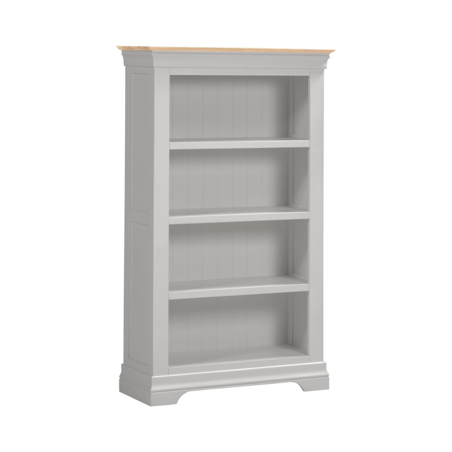 Bordeaux Bookcase Pebble Grey Oak 150cm Storage Shelf Unit