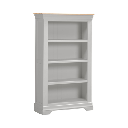 Bordeaux Bookcase Pebble Grey Oak 150cm Storage Shelf Unit