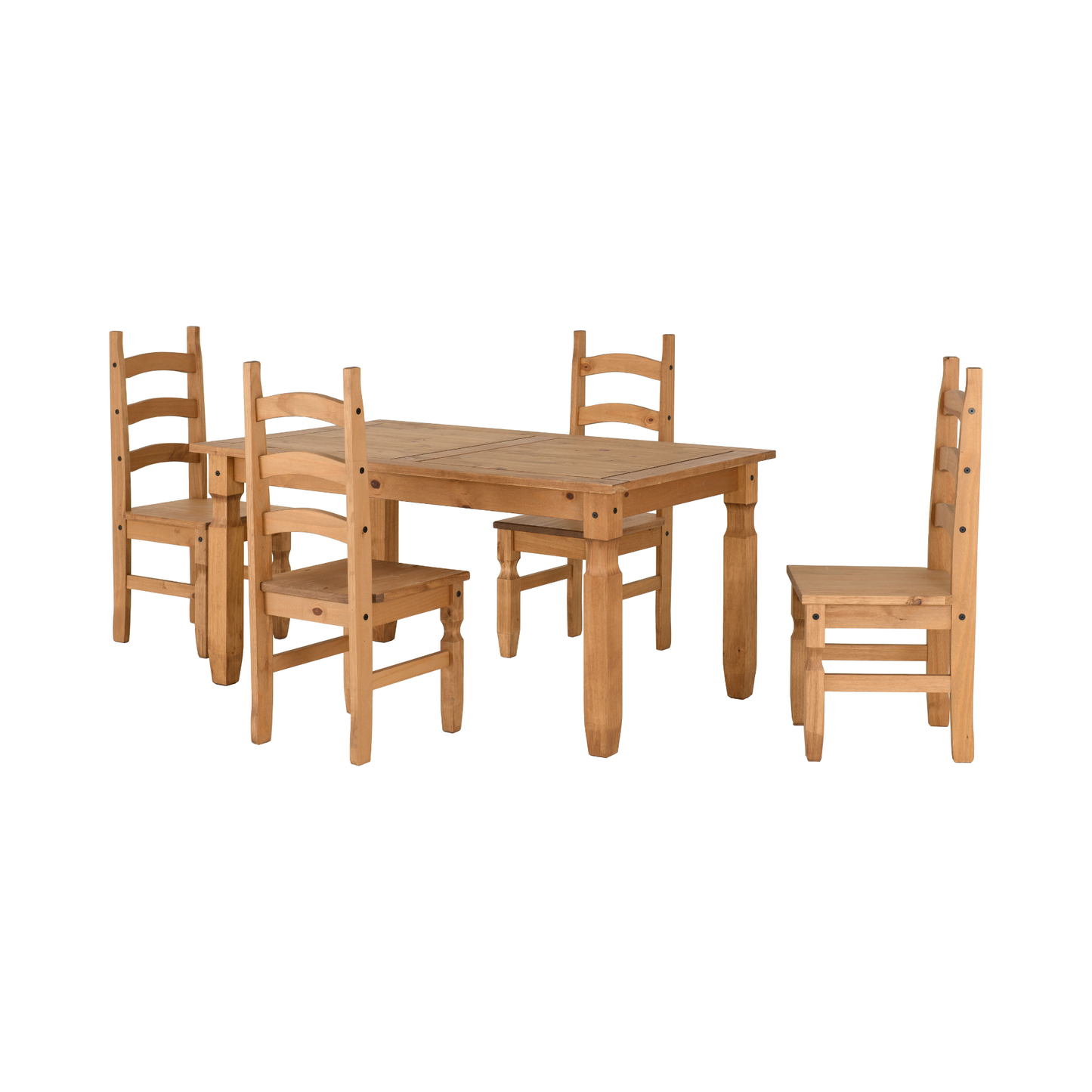 Corona 5' Dining Set with 4 Chairs - Distressed Waxed Pine