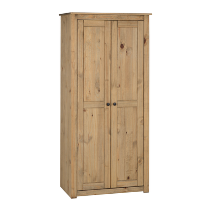 Panama 2 Door Wardrobe - Natural Wax Finish