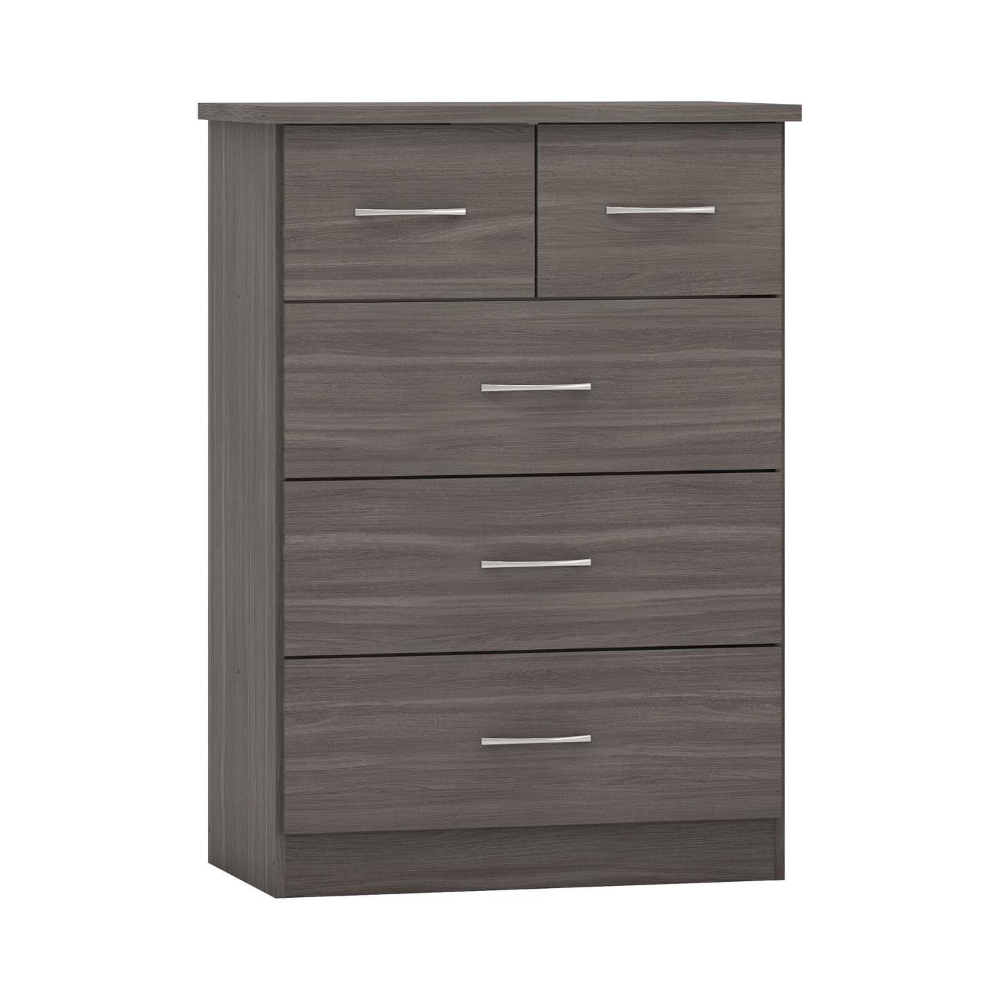 Nevada 3+2 Drawer Chest - Black Wood Grain