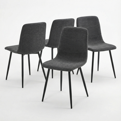 Evie Pack of 4 Grey Fabric Dining Chairs