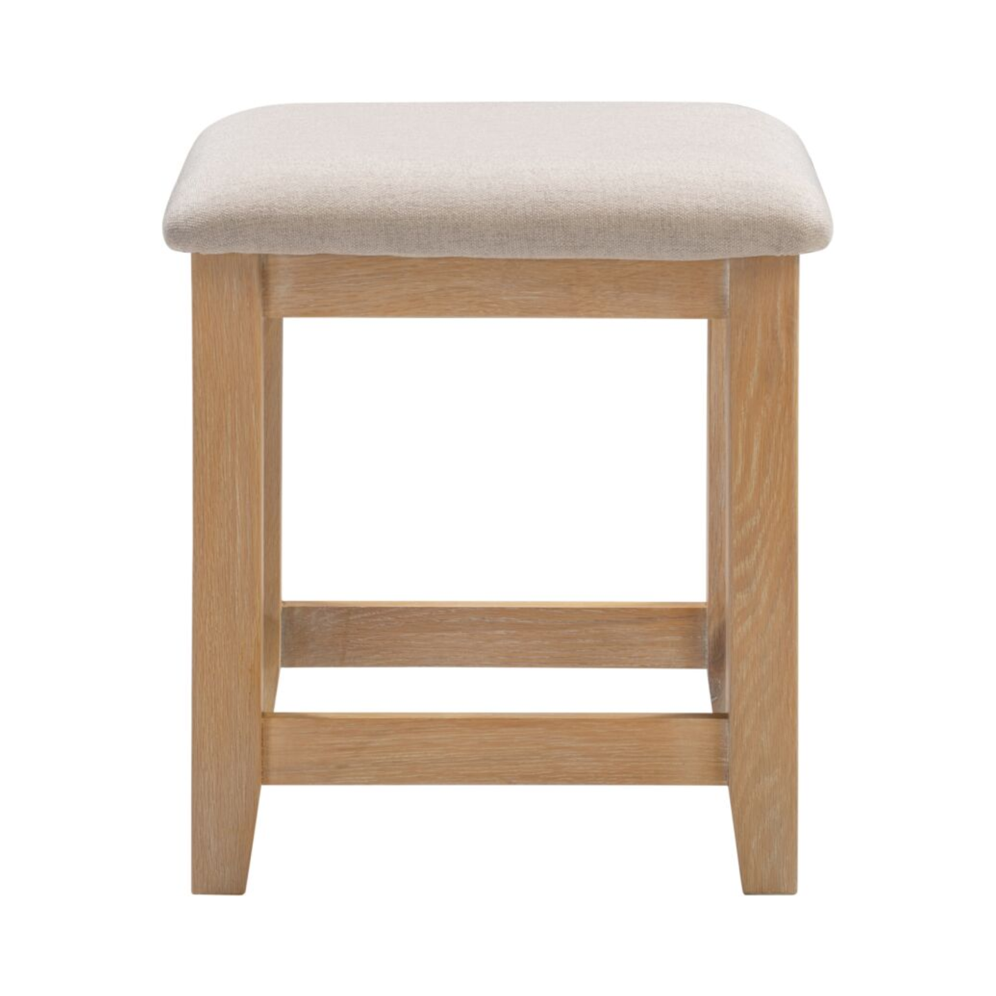 Windsor Dressing Table Stool – Natural Oak with Oat Fabric Seat
