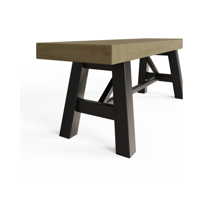 Lowry Small Dining Bench Driftwood Lacquered Solid Reclaimed Pine