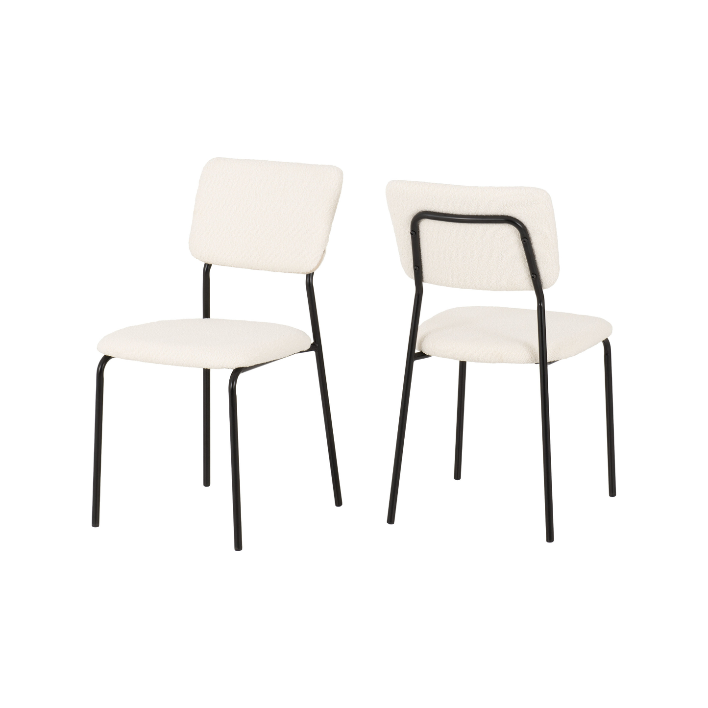 Marlow & Sheldon Dining Set 4 Chairs White Marble/Ivory Boucle