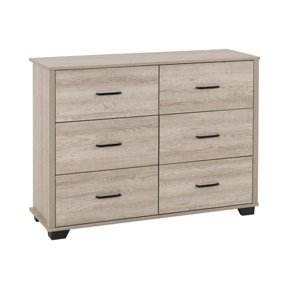 Oliver 6 Drawer Chest - Light Oak Effect