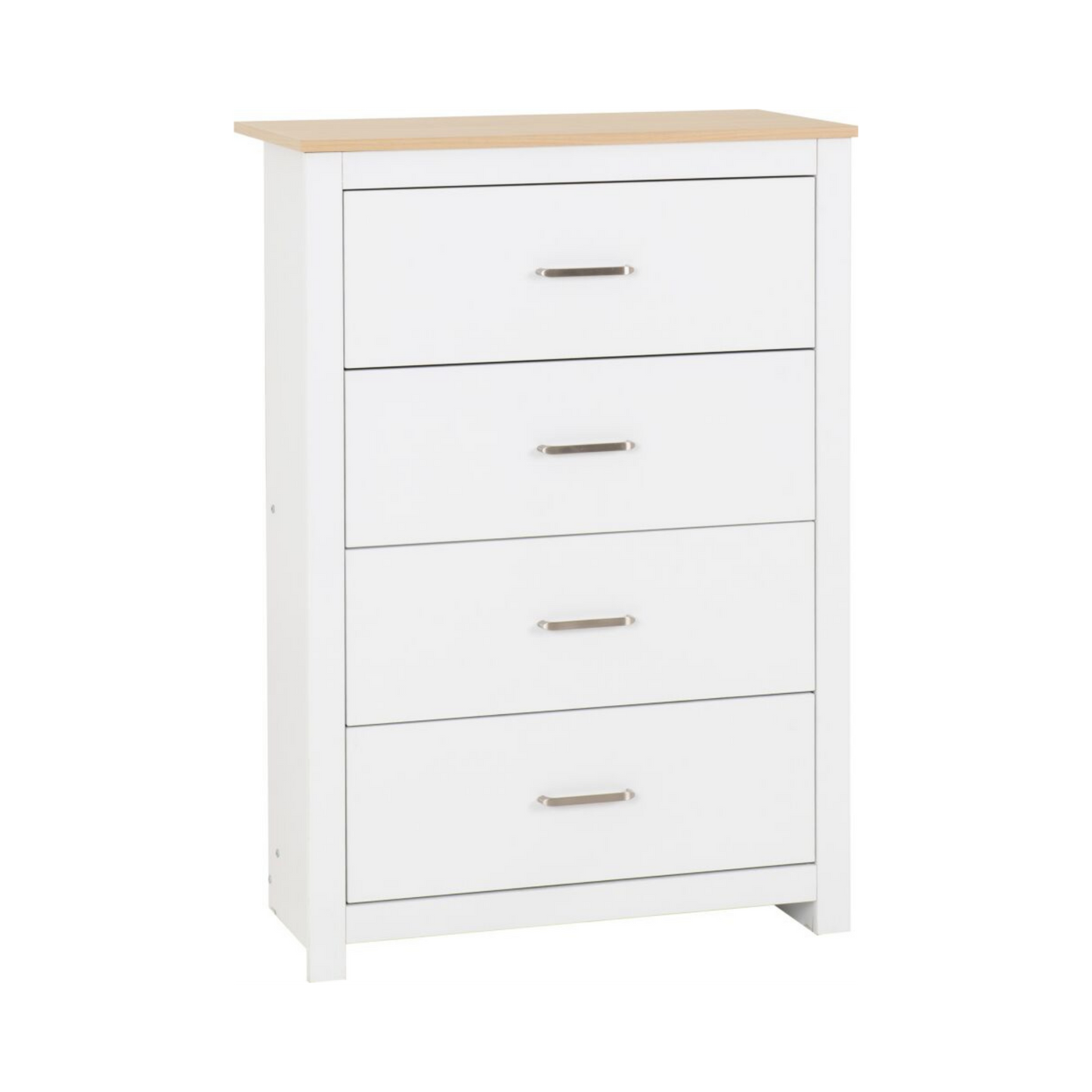Portland 4 Drawer Chest - White/Oak Effect