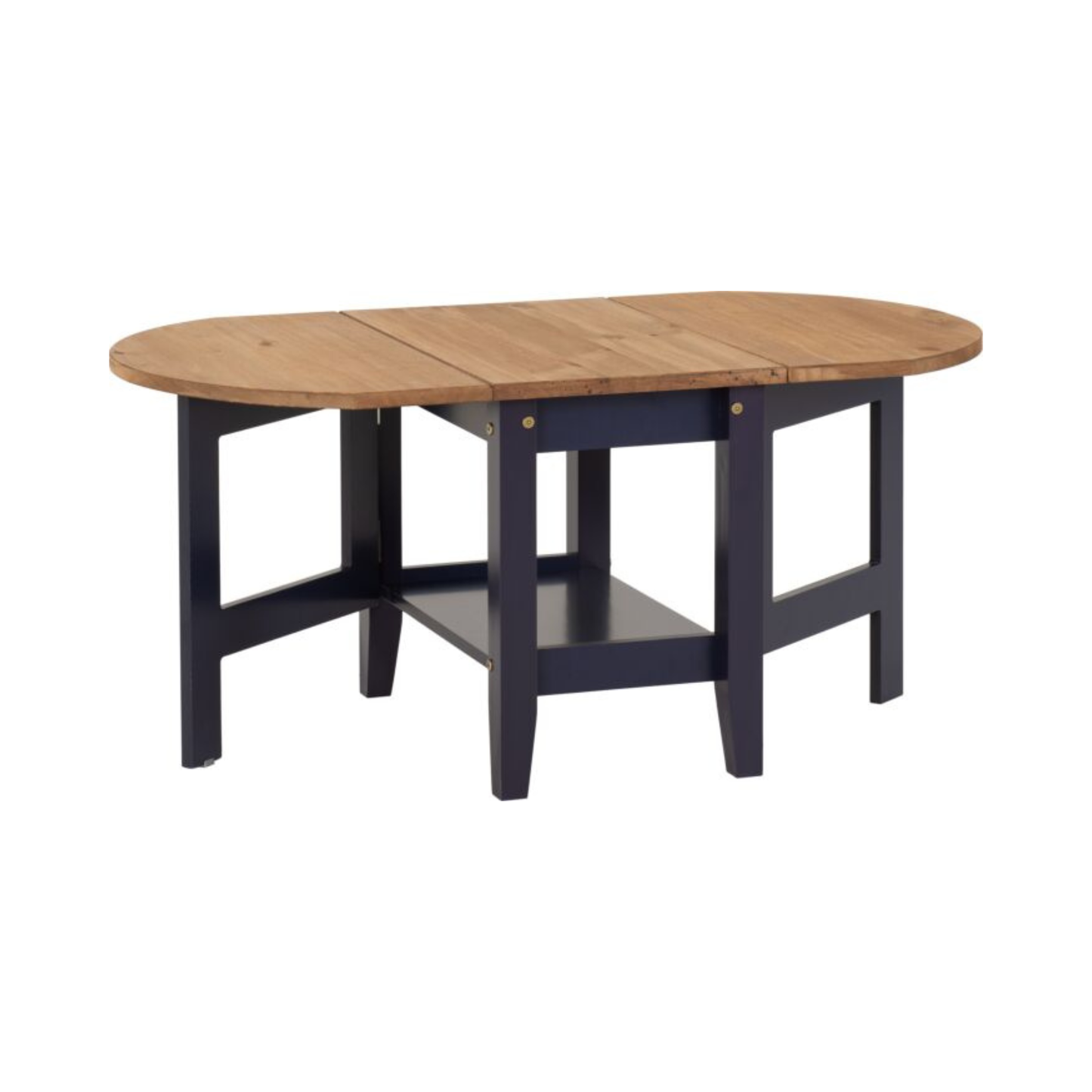 Santos Drop Leaf Coffee Table - Navy Blue Distressed Waxed Pine