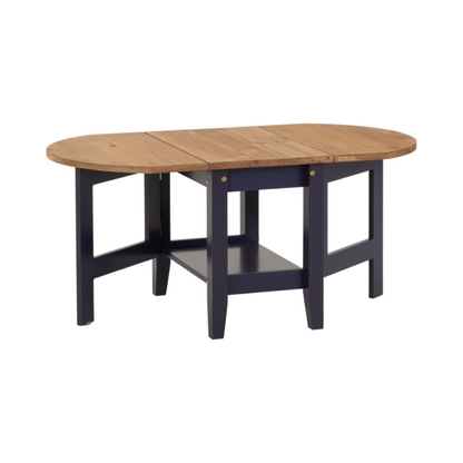 Santos Drop Leaf Coffee Table - Navy Blue Distressed Waxed Pine