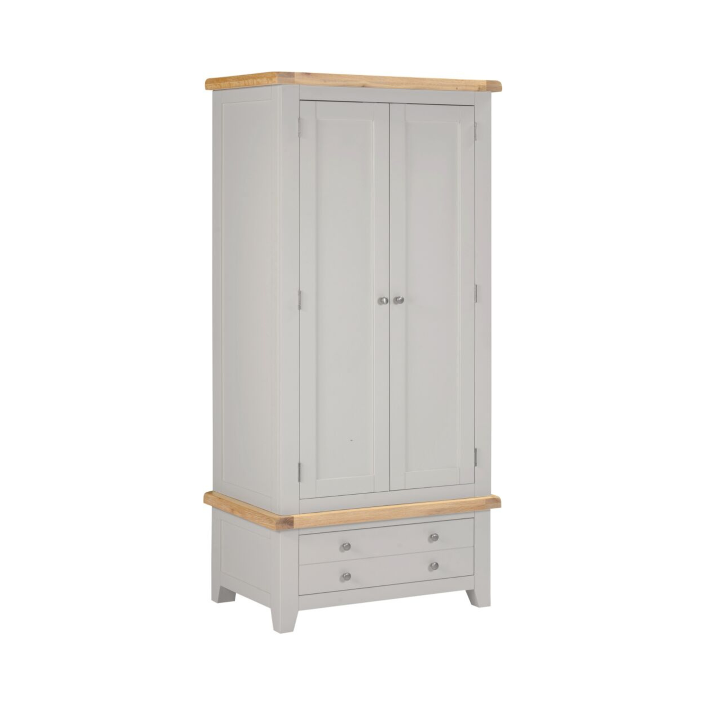 Windsor 2 Door 1 Drawer Wardrobe – Pebble Grey/Oak