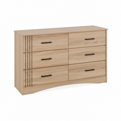 Tessa 6 Drawer Chest - Natural Oak Effect Storage