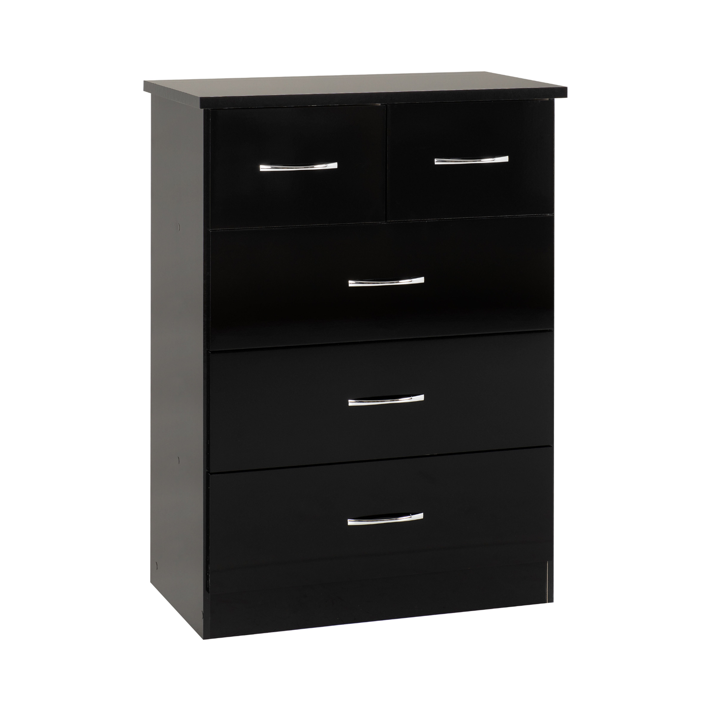 Nevada 3+2 Drawer Chest - Black Gloss