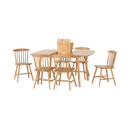 Emery Extending Dining Set with 6 Chairs - Natural Oak Effect