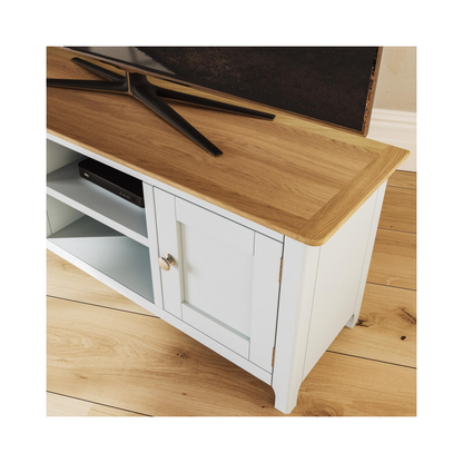 Taberno Oak 2 Door TV Unit in Linen White