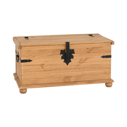 Corona Single Storage Chest – Distressed Waxed Pine, Versatile Storage
