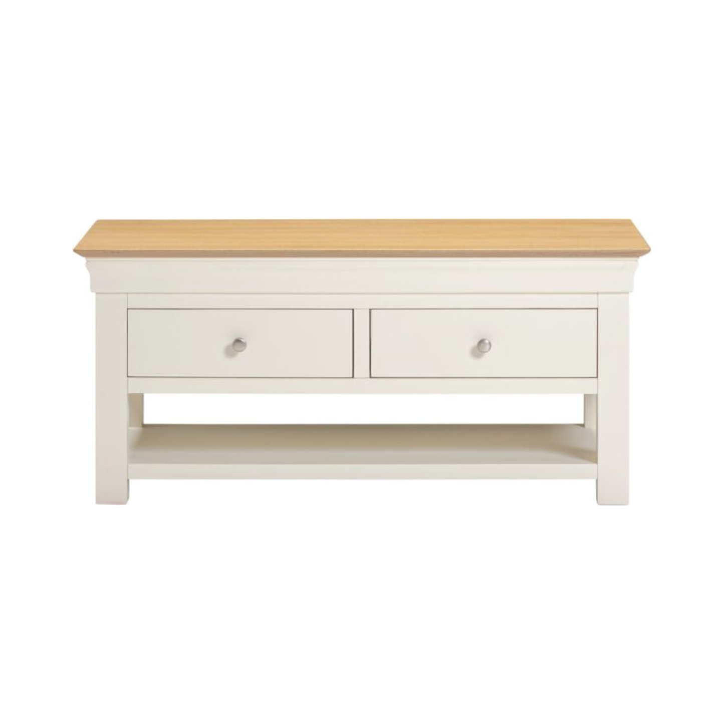Bordeaux 2 Drawer Coffee Table - Ivory/Oak
