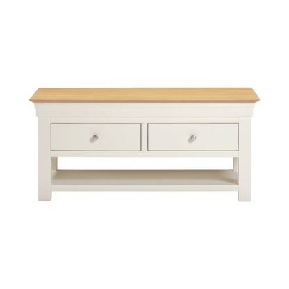 Bordeaux 2 Drawer Coffee Table - Ivory/Oak