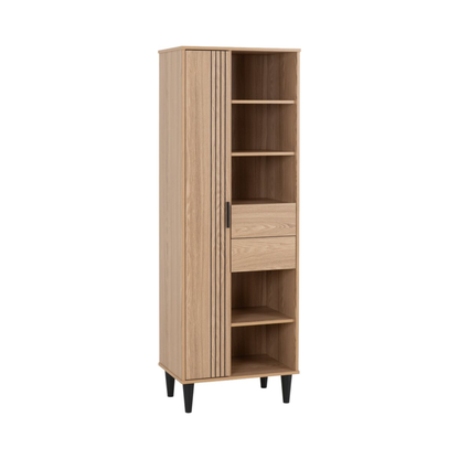 Tessa 1 Door 2 Drawer Bookcase Unit – Natural Oak Storage