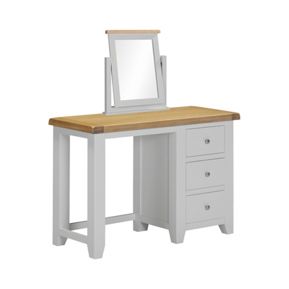 Windsor 3 Drawer Dressing Table & Mirror – Pebble Grey and Oak