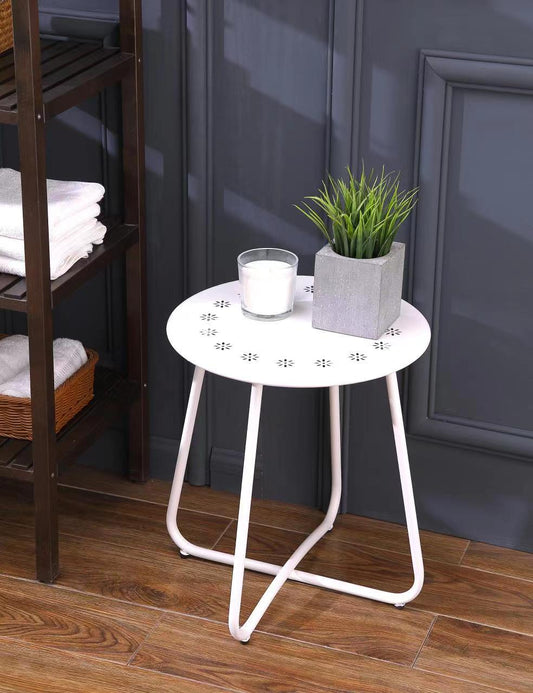 Ellis Round Coffee Table ,White & Green