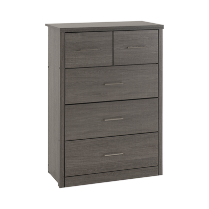 Lisbon 3+2 Drawer Chest – Black Wood Grain, Modern Storage Solution
