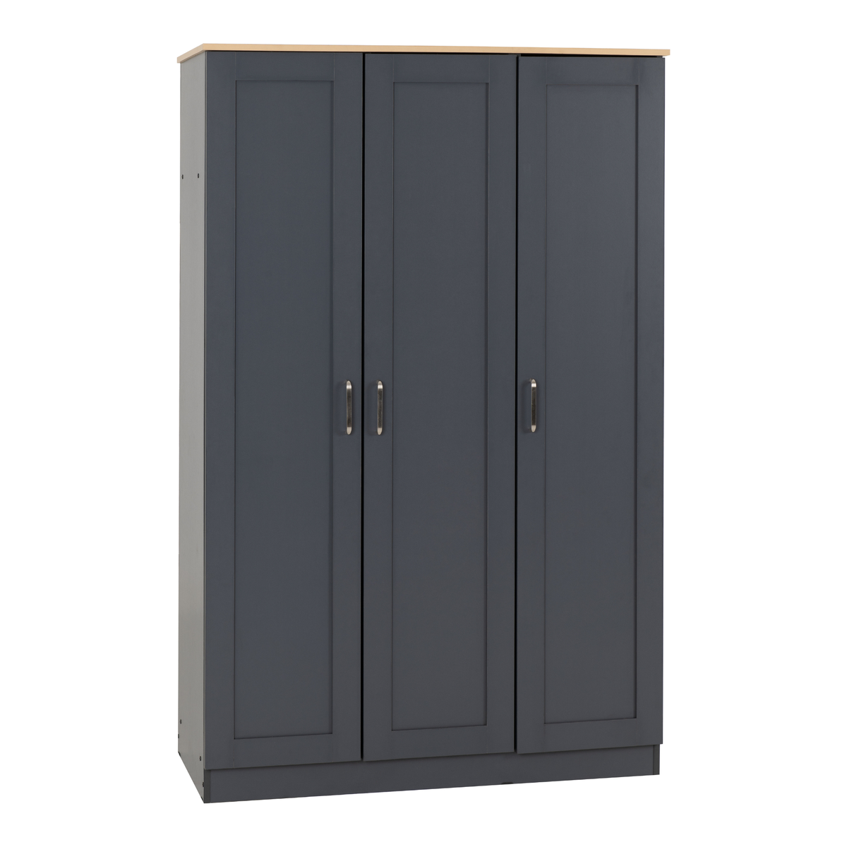 Portland 3 Door Wardrobe - Grey/Oak Effect