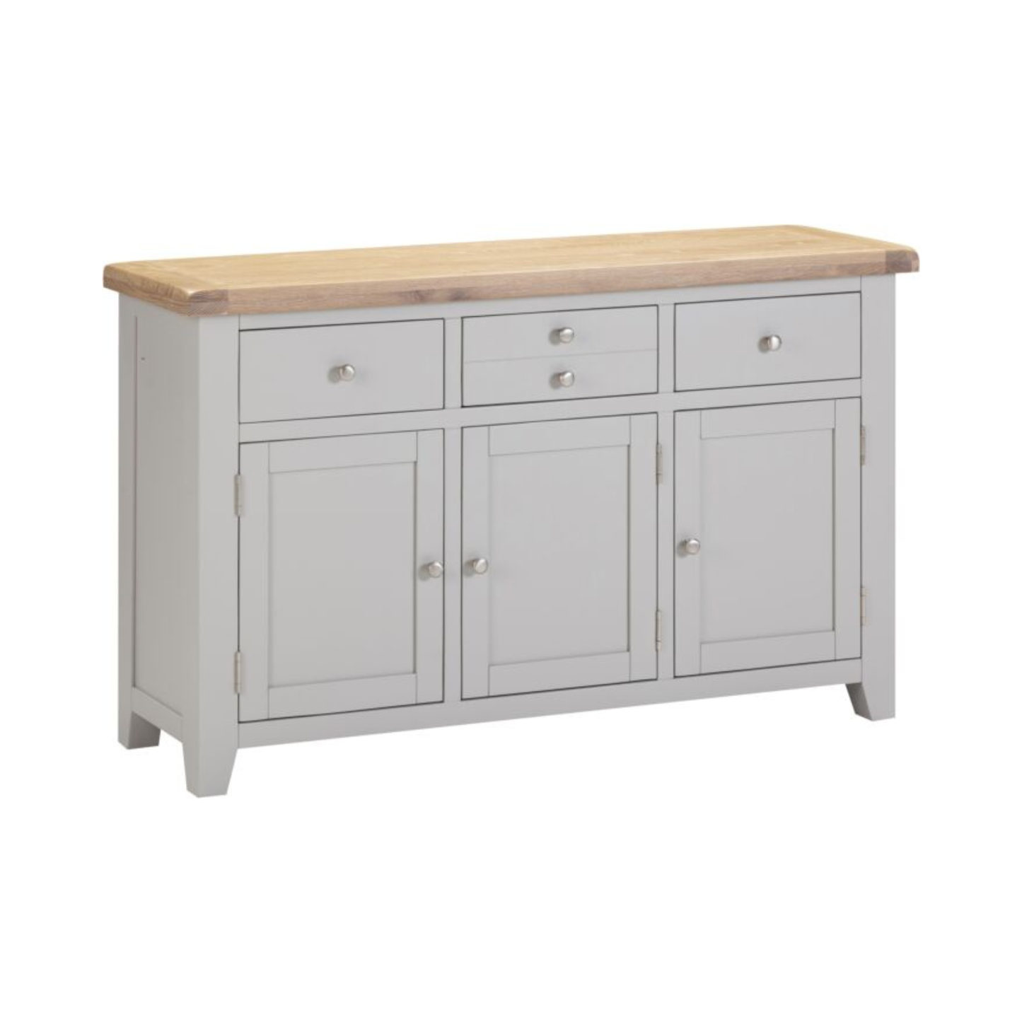 Windsor 3 Door 3 Drawer Sideboard – Pebble Grey/Oak