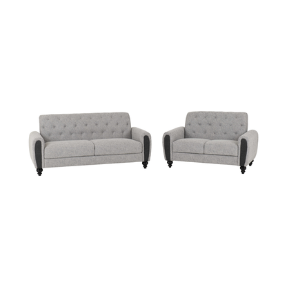 Chester 3+2 Suite - Light Grey Fabric
