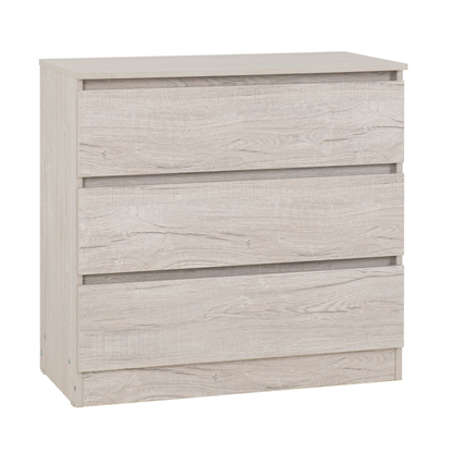 Malvern 3 Drawer Chest – Urban Snow, Stylish Bedroom Storage