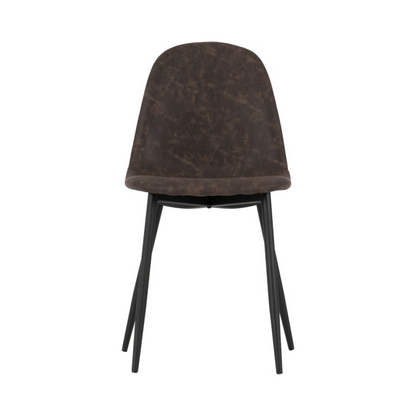 Athens Dining Chair (Set of 2) – Brown Faux Leather