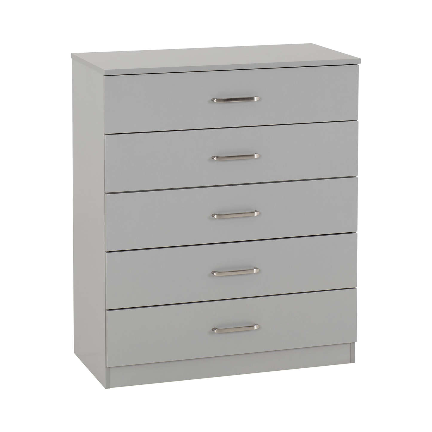 Dakota 5 Drawer Chest – Light Grey, Tall Bedroom Storage