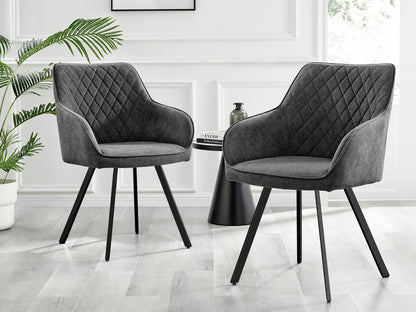 Koko Oak Effect Round Dining Table & 4 Falun Black Leg Chairs
