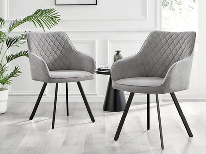 Koko Oak Effect Round Dining Table & 4 Falun Black Leg Chairs