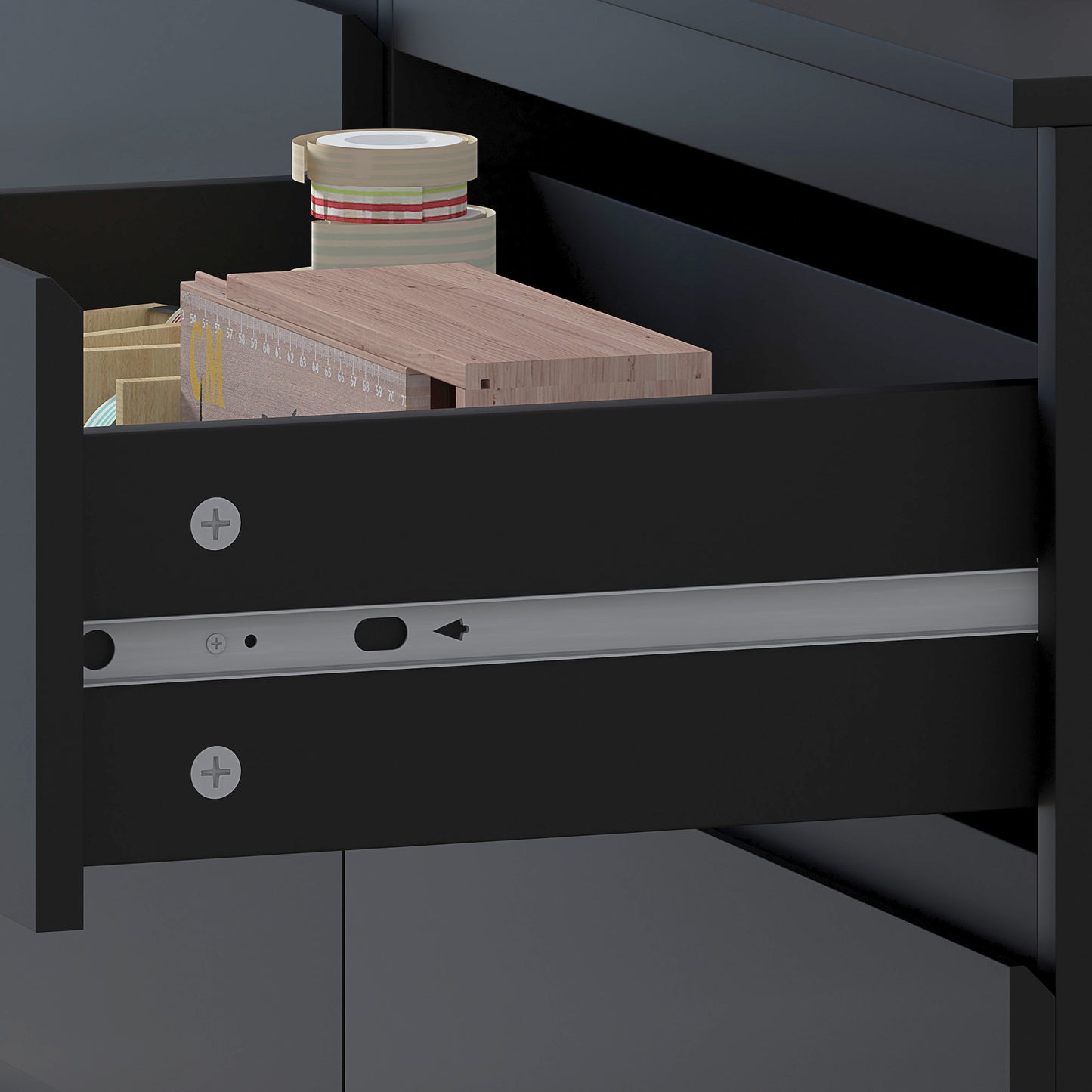 Stora 8 Drawer Wide 4+4 Chest of Drawers – Matt Black