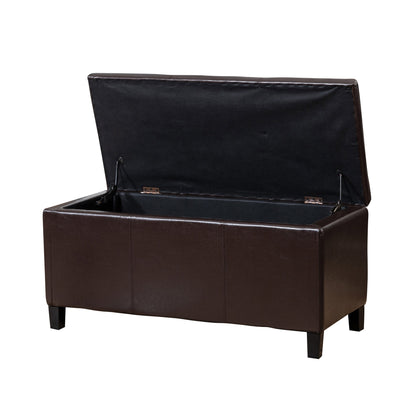 Modern Living Leather Storage Ottoman