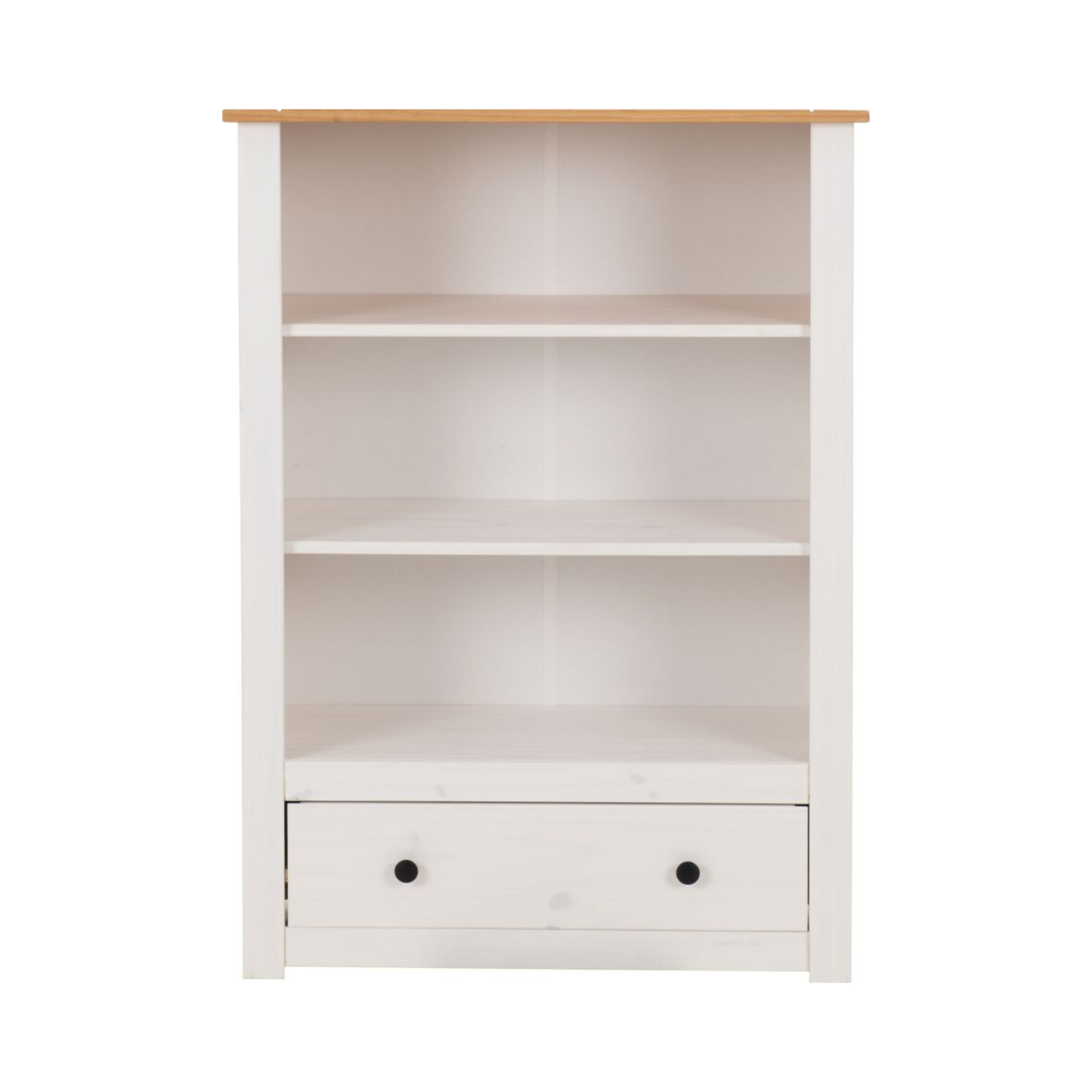 Panama 1 Drawer Bookcase – White & Natural Wax Storage Unit