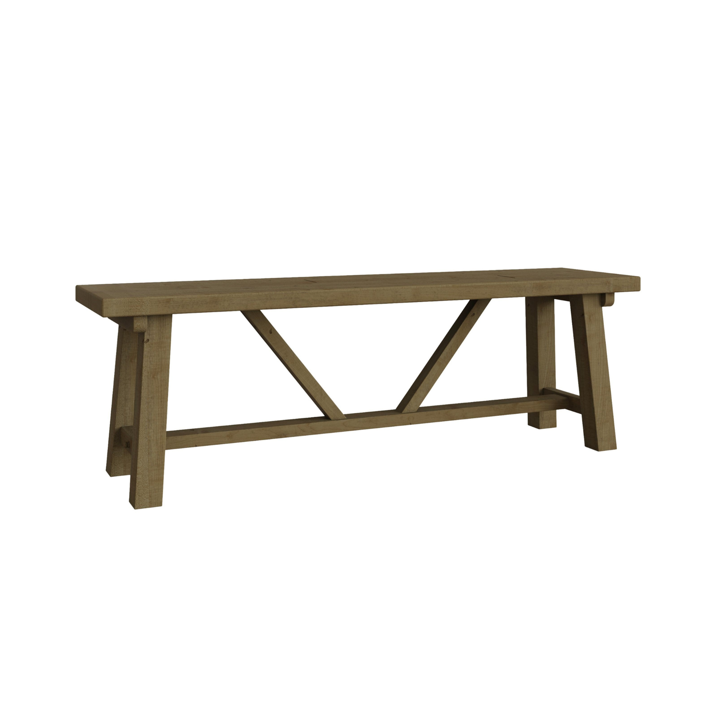 Saltash 1.4m Dining Bench – Solid Reclaimed Natural Pine
