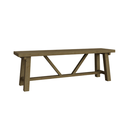 Saltash 1.4m Dining Bench – Solid Reclaimed Natural Pine
