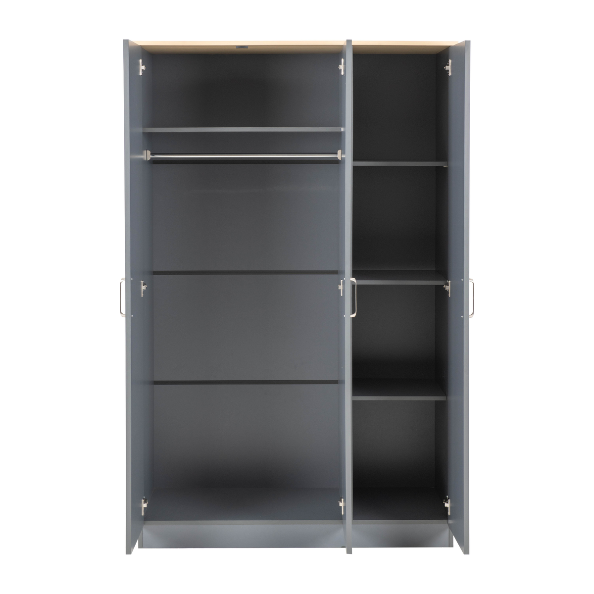 Portland 3 Door Wardrobe - Grey/Oak Effect