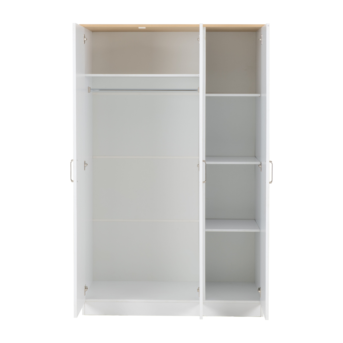 Portland 3 Door Wardrobe - White/Oak Effect
